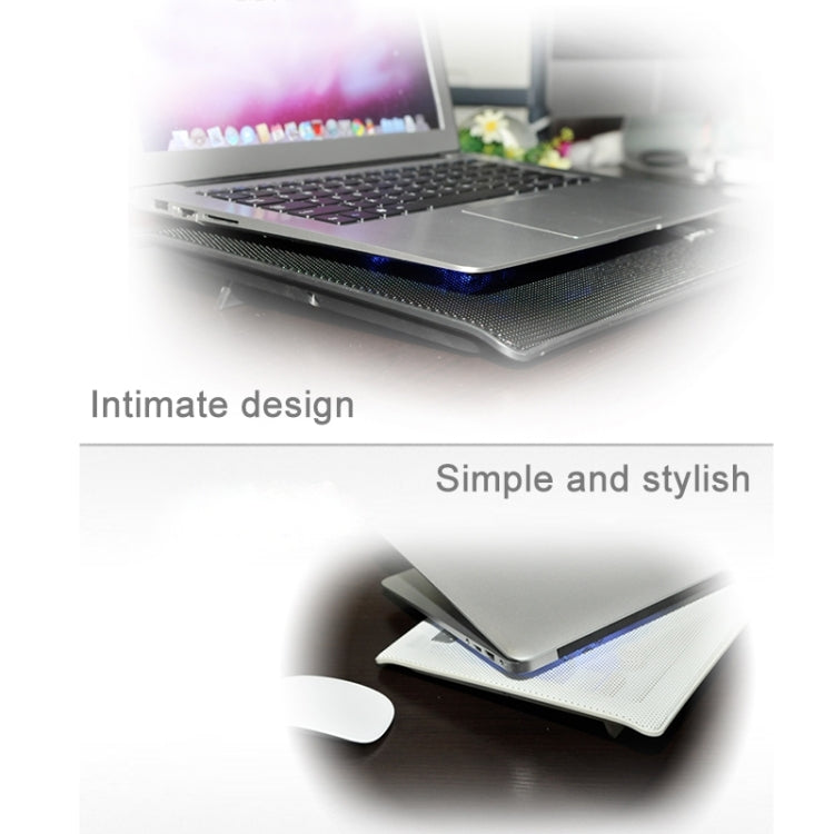 NUOXI L112A Four Fans Adjustable Speed Silent Notebook Computer Cooling Base USB Cooler Pad with 2 x USB Ports