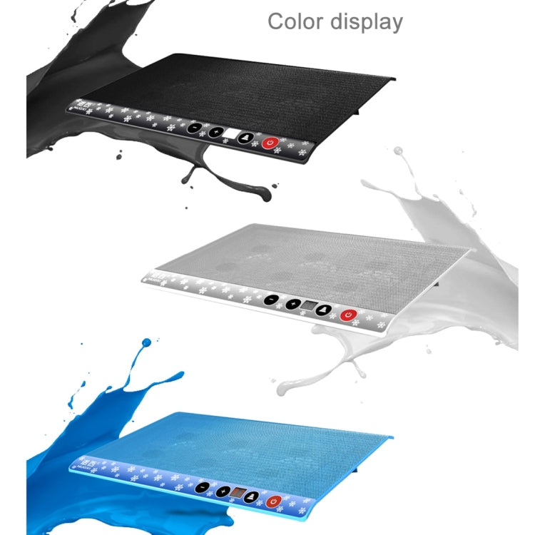 NUOXI M6 Six Fans Touch Ultra Silent Metal Surface Notebook Computer Cooling Base USB Cooler Pad with 2 x USB Ports