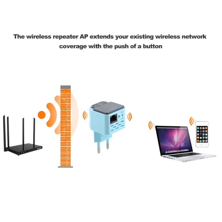 300Mbps Wireless WiFi Range AP / Repeater Signal Booster, EU Plug