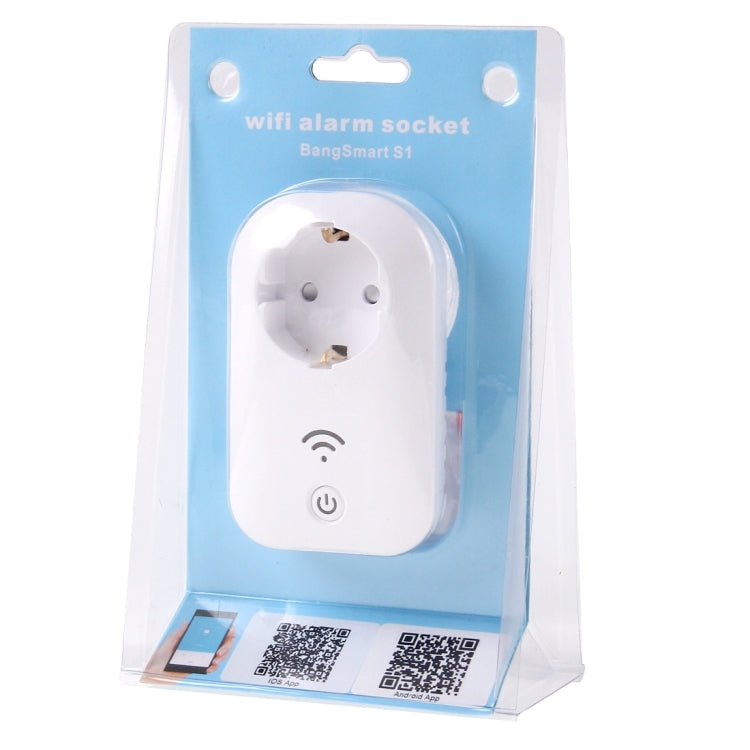 BangSmart S1 Wifi Alarm Socket Remote Control Smart Socket with Door Sensor, Android + iOS Supported, EU Plug