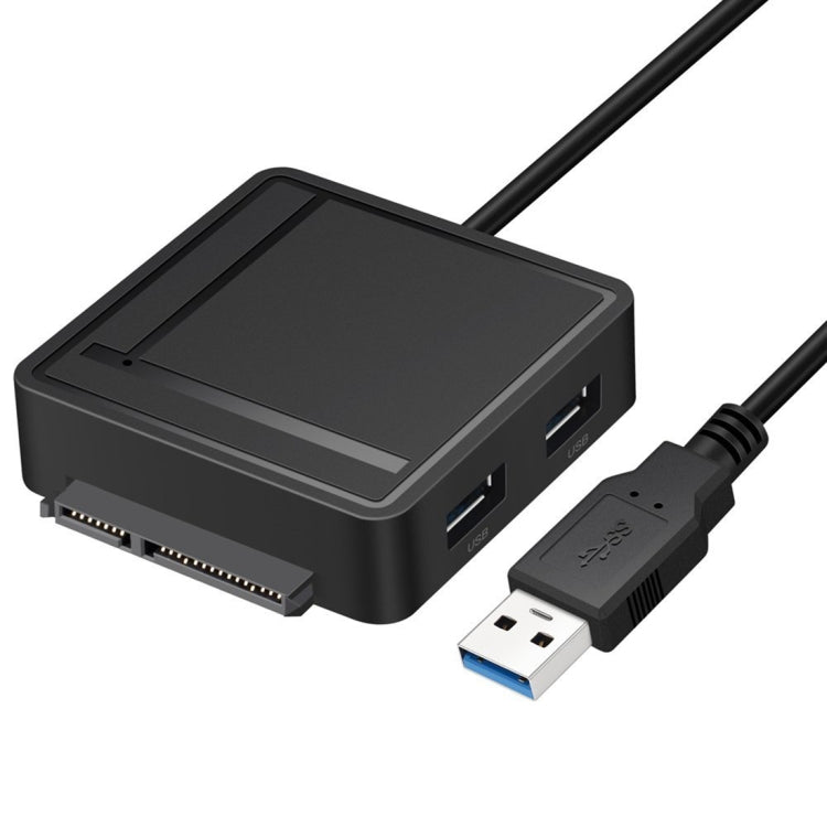 USB 3.0 to SATA 3.0 Hard Drive Adapter Cable with 2 USB 3.0 & TF / SD Card Reader HUB for 2.5 inch / 3.5 inch SATA HDD / SSD(Black)