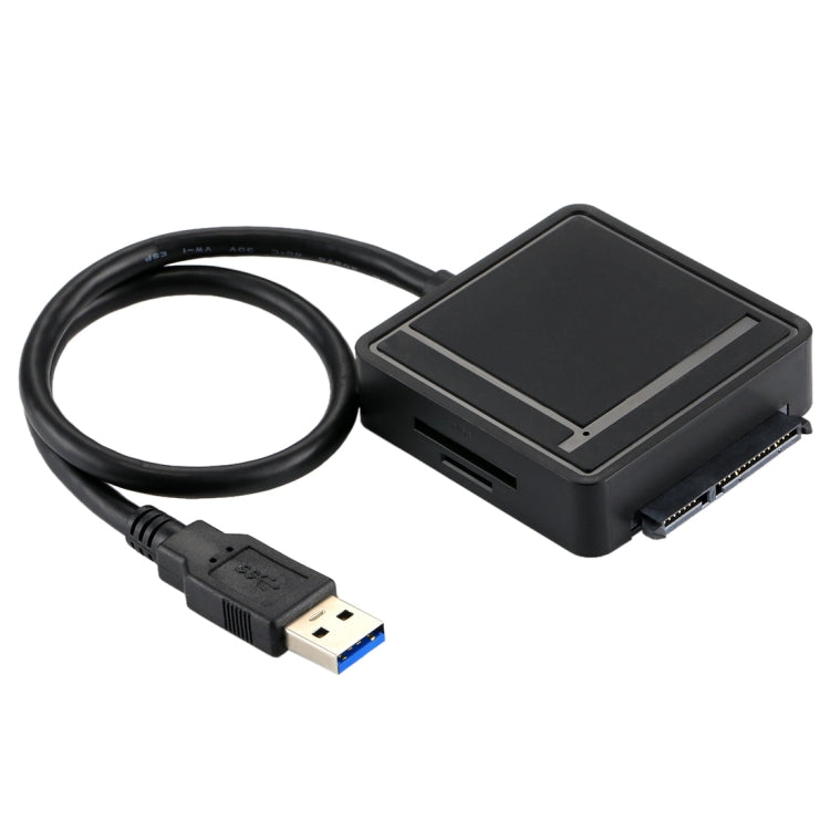 USB 3.0 to SATA 3.0 Hard Drive Adapter Cable with 2 USB 3.0 & TF / SD Card Reader HUB for 2.5 inch / 3.5 inch SATA HDD / SSD(Black)