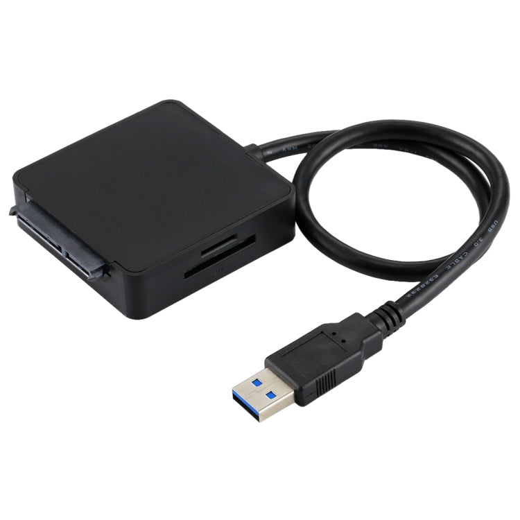 USB 3.0 to SATA 3.0 Hard Drive Adapter Cable with 2 USB 3.0 & TF / SD Card Reader HUB for 2.5 inch / 3.5 inch SATA HDD / SSD(Black)