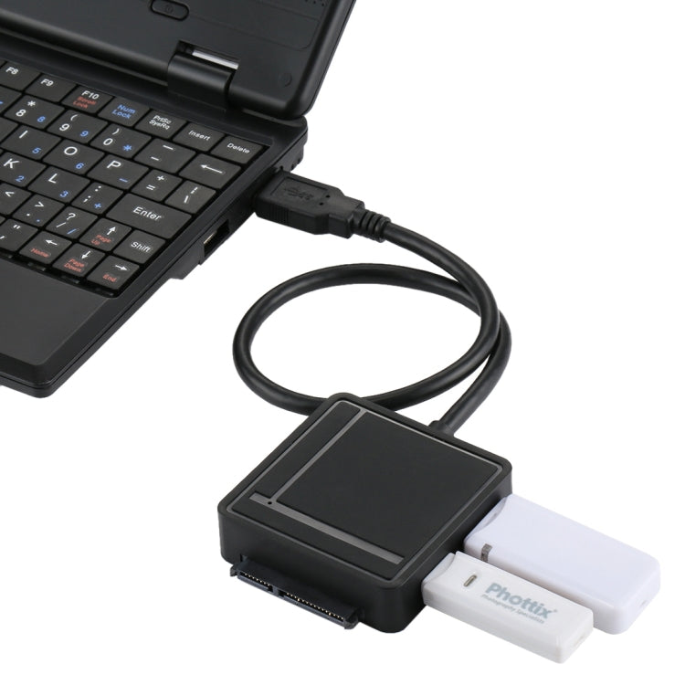 USB 3.0 to SATA 3.0 Hard Drive Adapter Cable with 2 USB 3.0 & TF / SD Card Reader HUB for 2.5 inch / 3.5 inch SATA HDD / SSD(Black)