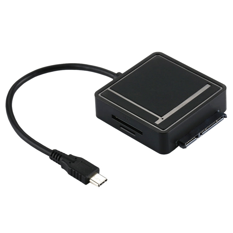 USB-C / Type-C to SATA 3.0 Hard Drive Adapter Cable with 2 USB 3.0 & TF / SD Card Reader HUB for 2.5 inch / 3.5 inch SATA HDD / SSD(Black)