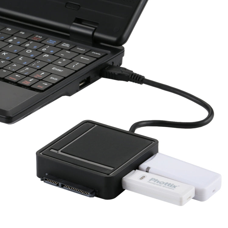 USB-C / Type-C to SATA 3.0 Hard Drive Adapter Cable with 2 USB 3.0 & TF / SD Card Reader HUB for 2.5 inch / 3.5 inch SATA HDD / SSD(Black)