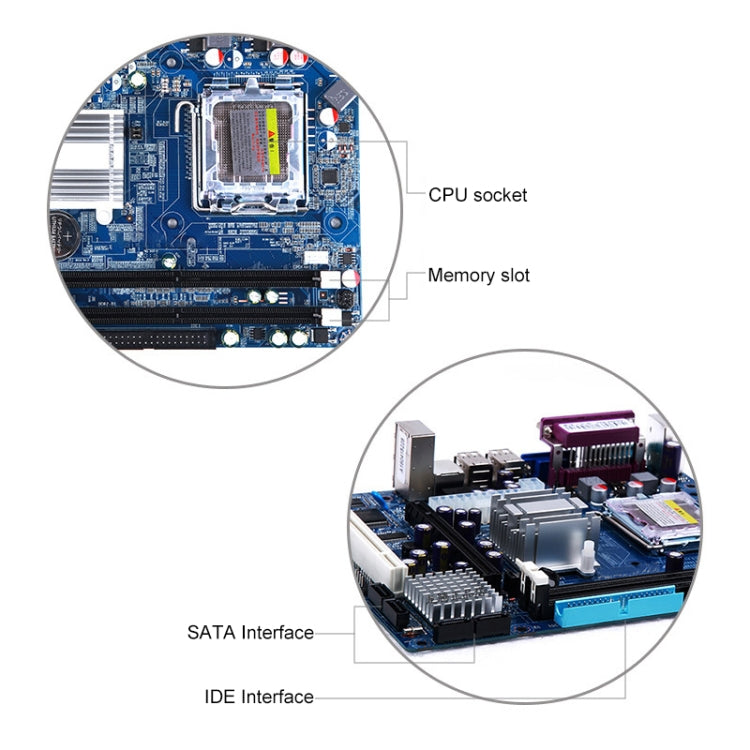 LGA 775 DDR2 Desktop Computer Motherboard for Intel 945GV Chip, Integrated Sound Card Graphics Card Network Card, Support Single / Dual Core