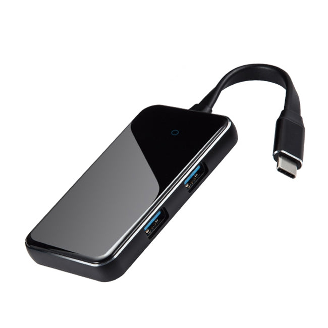 KZ-C-101 5 in 1 PD Power Supply Port + HDMI HD Interface + 3 USB 3.0 Interface to USB-C / Type-C Interface Glass Surface Multifunction HUB Docking Station(Black)