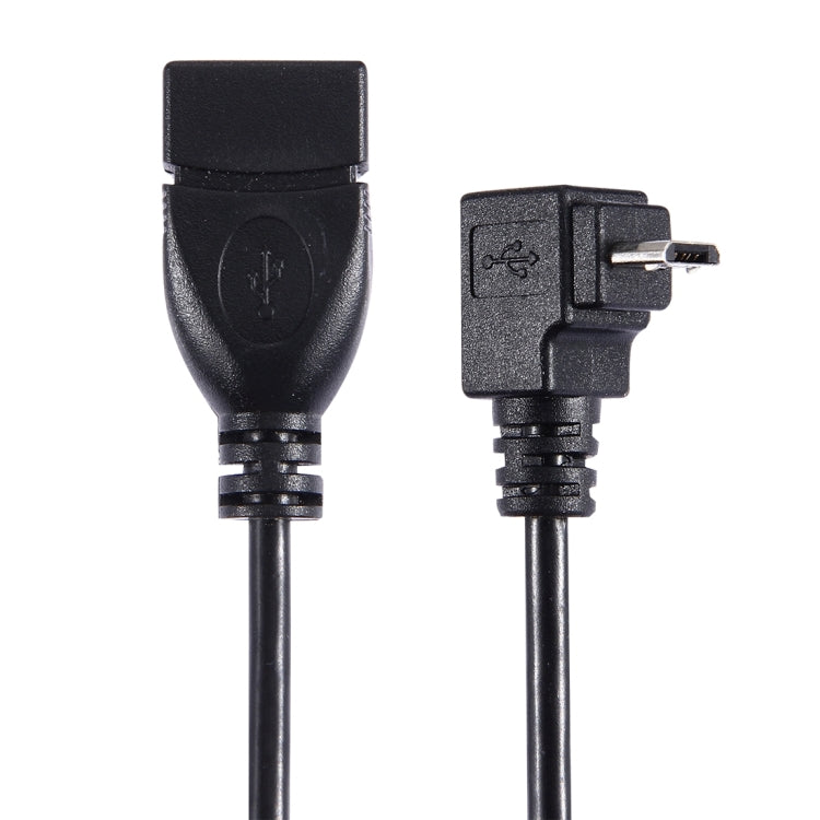 90 Degree Elbow Micro USB Male to USB 2.0 Female OTG Converter Adapter Cable for Samsung Galaxy S7 & S7 Edge / LG G4 / Huawei P8 / Xiaomi Mi4 and other Smartphones (Black)