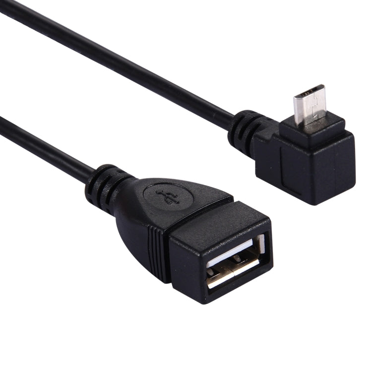 90 Degree Elbow Micro USB Male to USB 2.0 Female OTG Converter Adapter Cable for Samsung Galaxy S7 & S7 Edge / LG G4 / Huawei P8 / Xiaomi Mi4 and other Smartphones (Black)