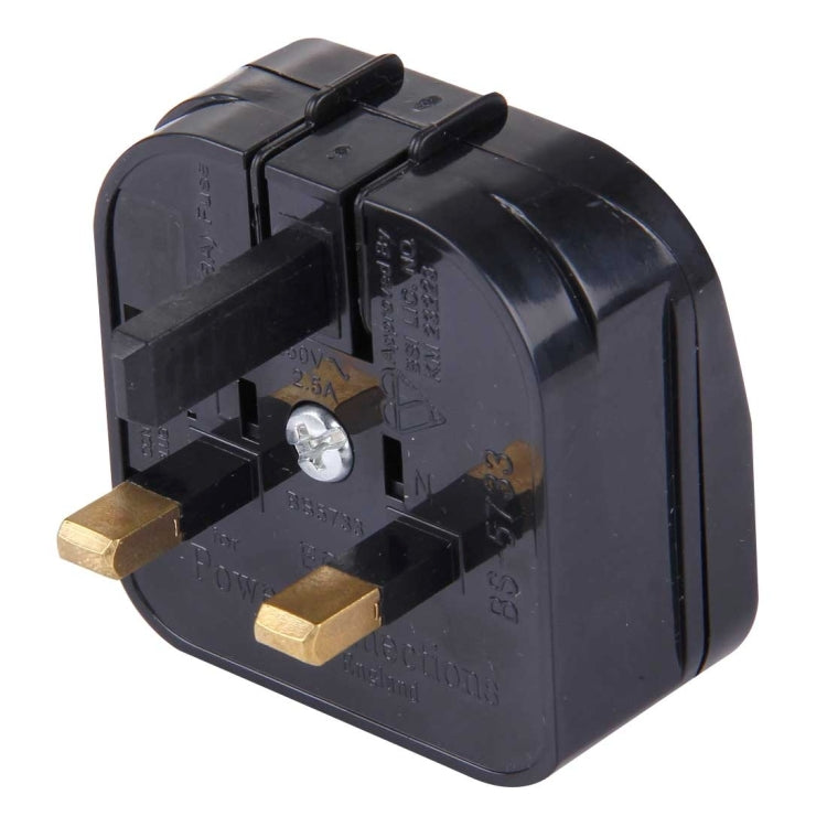 BS-5733 Portable EU Plug to UK Plug Adapter Power Socket Travel Converter with Fuse