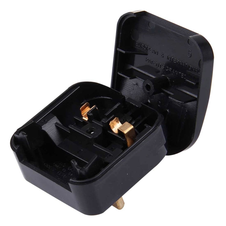 BS-5733 Portable EU Plug to UK Plug Adapter Power Socket Travel Converter with Fuse