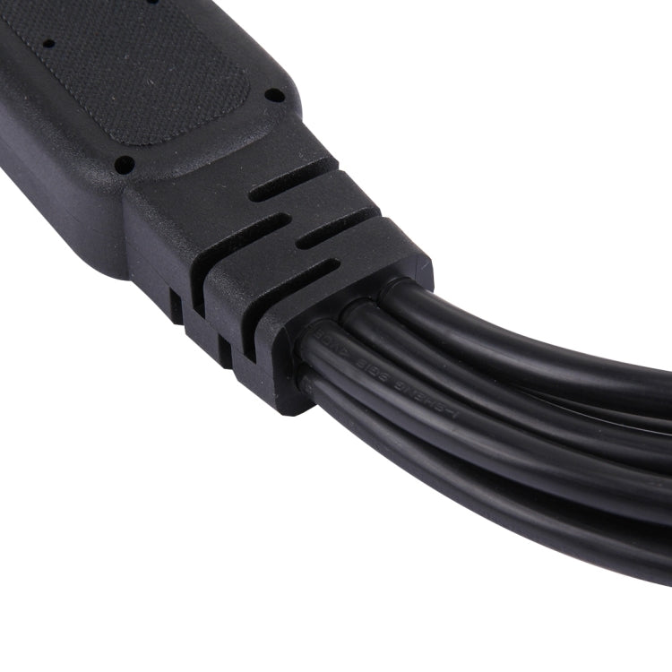 C13-C14 6 in 1 Splitter Power Extension Cable, Length: 50cm