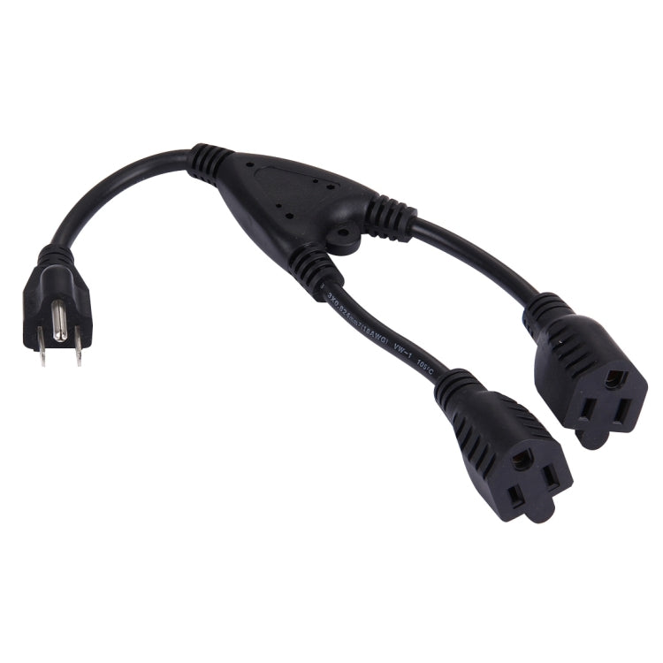 US Plug 2 in 1 Female to Male Splitter Power Extension Cable, Length: 35cm