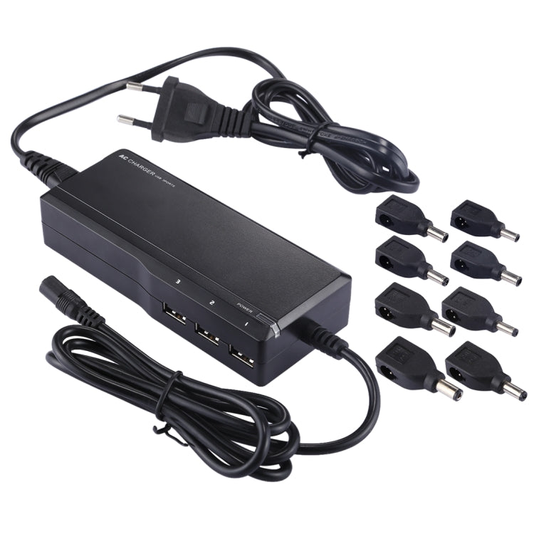 GSA090TD-3BP 90W Universal Laptop Notebook AC / DC Power Adapter with 3 USB Ports & 8 PCS Tip Connectors, AC 100-240V