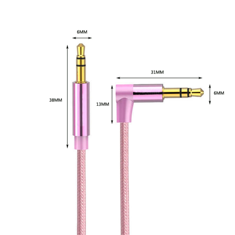 AV01 3.5mm Male to Male Elbow Audio Cable, Length: 1m