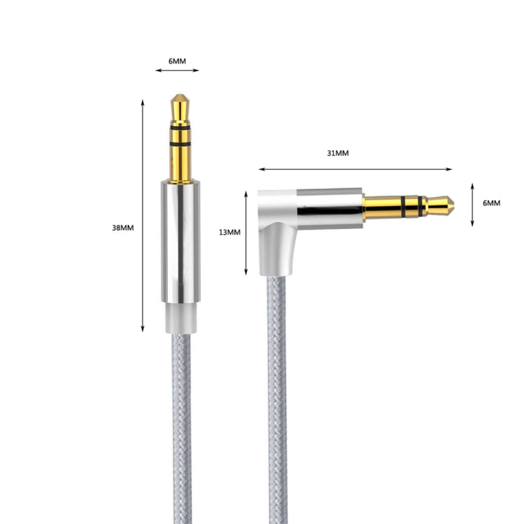 AV01 3.5mm Male to Male Elbow Audio Cable, Length: 3m
