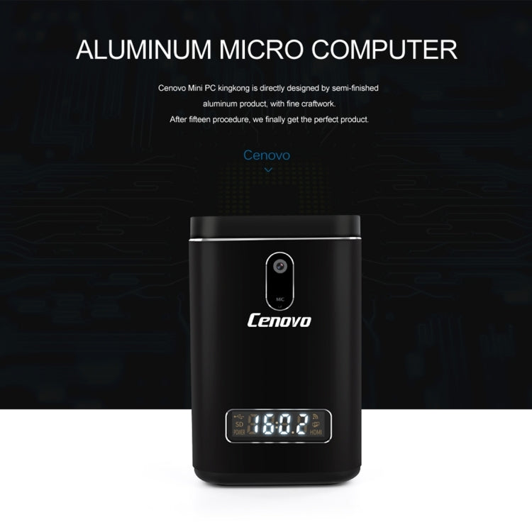 Cenovo Mini PC / TV Box King Kong with 720P Voice Camera, Support Windows 10 OS, Intel Cherry Trail Z8300 Quad Core 1.84GHz, RAM: 4GB, ROM: 64GB, Built in Dual Band WiFi, Bluetooth 4.0(Black)