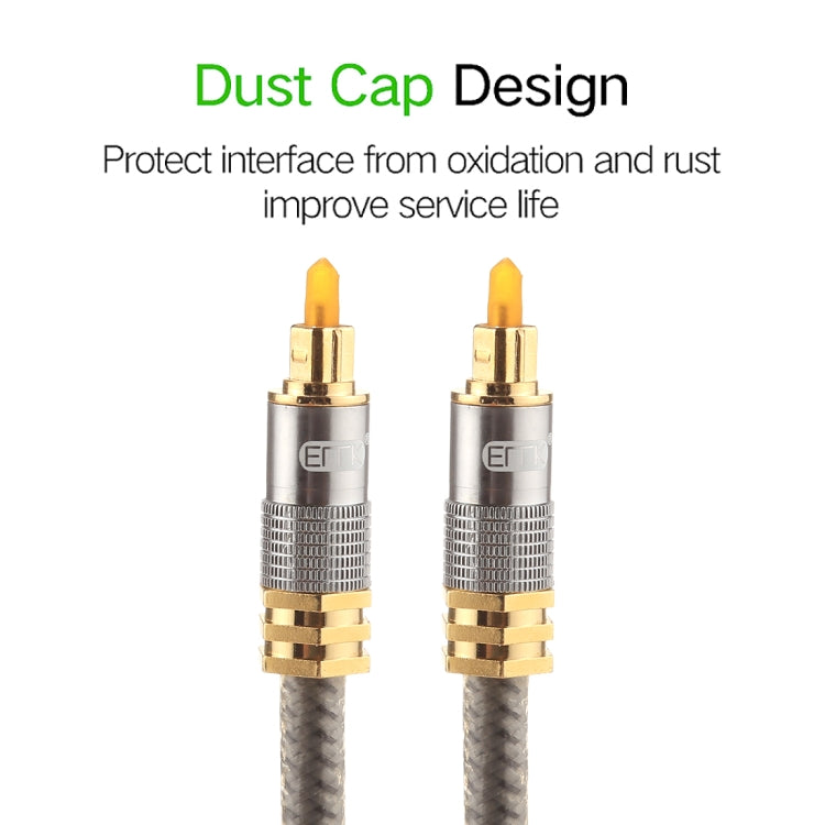 EMK YL-A 1m OD8.0mm Gold Plated Metal Head Toslink Male to Male Digital Optical Audio Cable