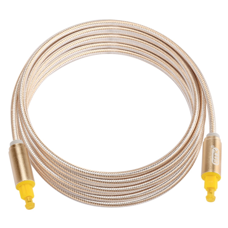 EMK 3m OD4.0mm Gold Plated Metal Head Woven Line Toslink Male to Male Digital Optical Audio Cable