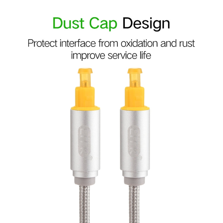 EMK 3m OD4.0mm Gold Plated Metal Head Woven Line Toslink Male to Male Digital Optical Audio Cable