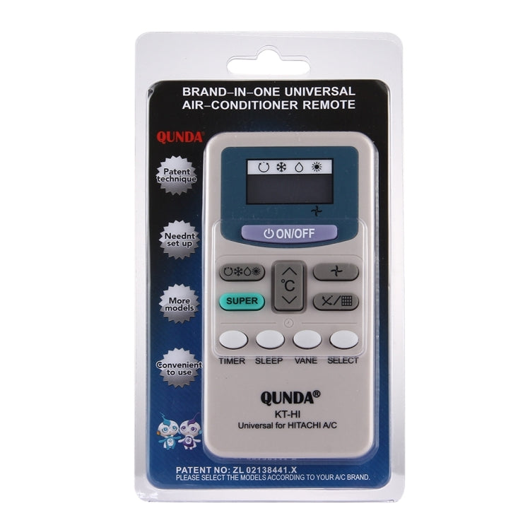 QUNDA KT-HI Universal A/C Air-Conditioner Remote Controller with LCD Screen for HITACHI