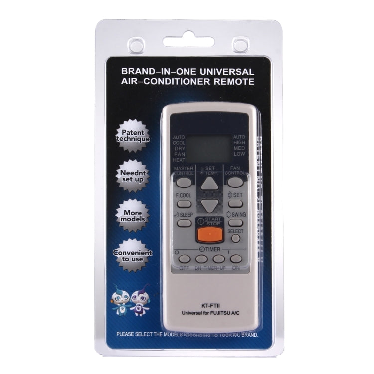 KT-FTII Universal A/C Air-Conditioner Remote Controller with LCD Screen for FUJITSU