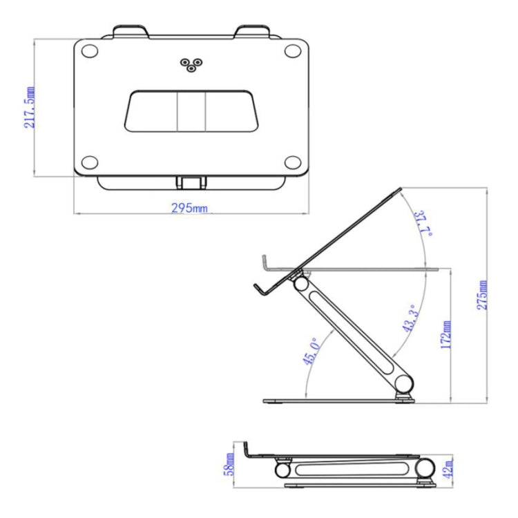 Liftable Portable Laptop Height Extender Holder Stand Folding Portable Computer Heat Dissipation Bracket, Upgrade Version, Size: 29.5x21.7x0.3cm