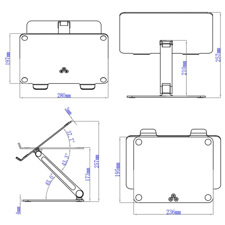 Liftable Portable Laptop Height Extender Holder Stand Folding Portable Computer Heat Dissipation Bracket, Standard Version, Size: 28x19.7x0.3cm