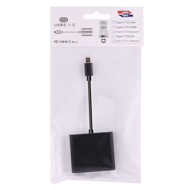 USB-C / Type-C 3.1 Male to USB-C / Type-C 3.1 Female & HDMI Female & USB 3.0 Female Adapter