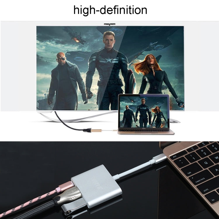 USB-C / Type-C 3.1 Male to USB-C / Type-C 3.1 Female & HDMI Female & USB 3.0 Female Adapter