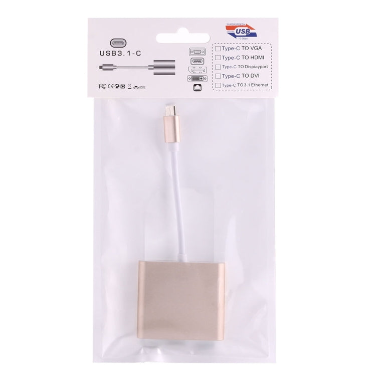 USB-C / Type-C 3.1 Male to USB-C / Type-C 3.1 Female & HDMI Female & USB 3.0 Female Adapter