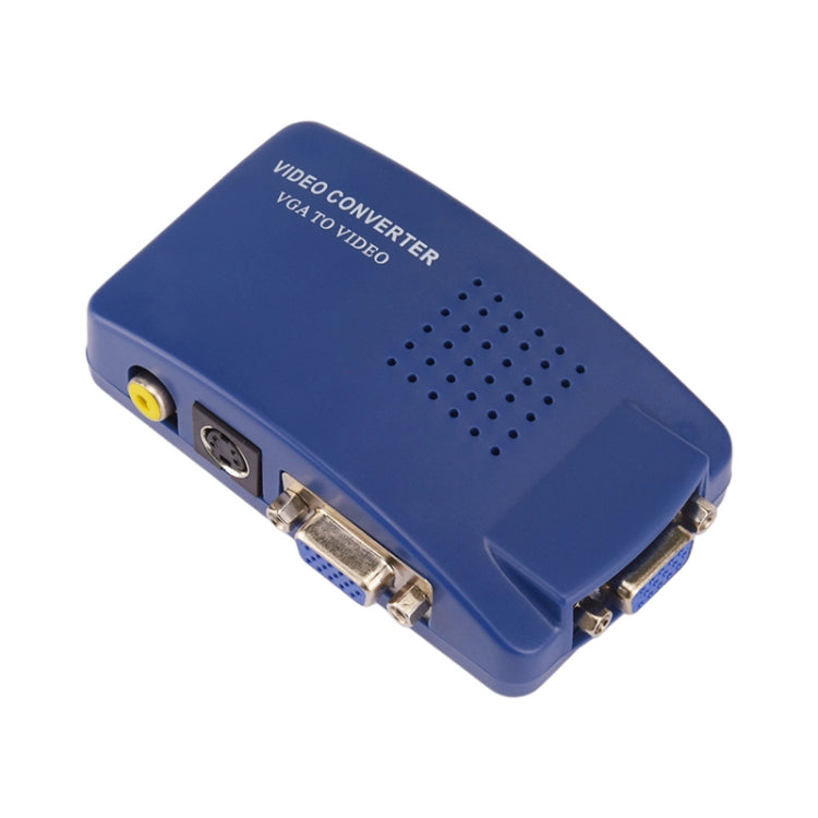 HOWEI HW2401 High Resolution VGA Video Conversion VGA to Video S-Video / PC to TV (VGA to AV) Converter Box (Blue)