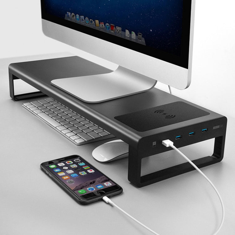 Vaydeer Desktop PC Wireless Charging Display Heightening Shelf Storage Rack, US Plug