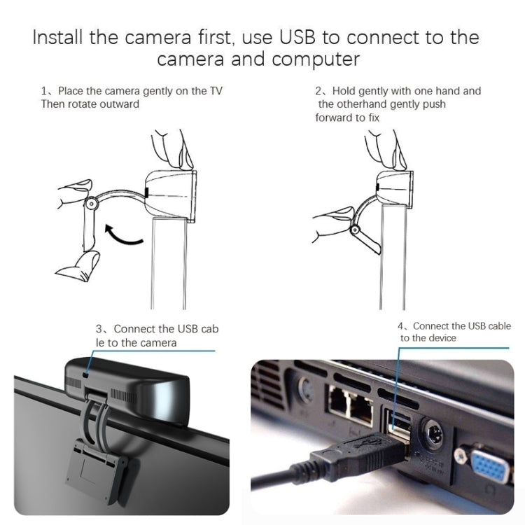 S-1 2.0MP 1080P HD USB Camera AI TV WebCam with Microphone
