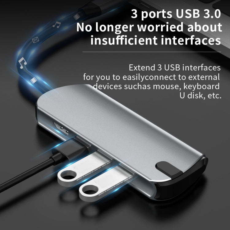 Basix T1904 4 In 1 Multi-function Type-C / USB-C HUB Expansion Dock