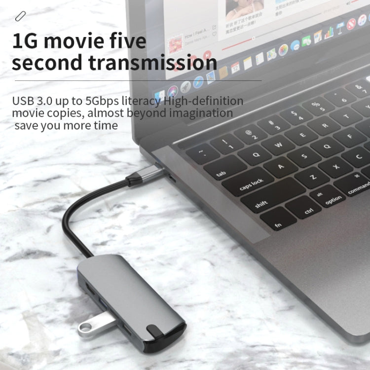 Basix T1904 4 In 1 Multi-function Type-C / USB-C HUB Expansion Dock