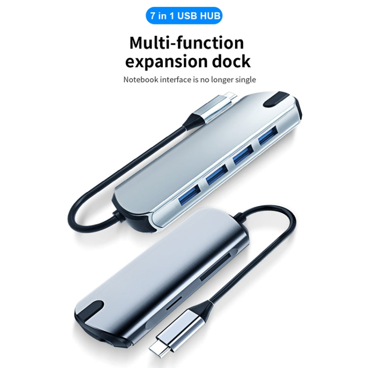 Basix T1907 7 In 1 Multi-function Type-C / USB-C HUB Expansion Dock