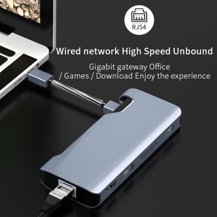 Basix T1907b 7 In 1 Multi-function Type-C / USB-C HUB Expansion Dock(Silver)