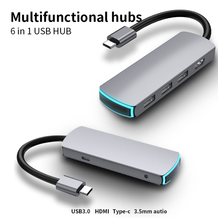 Basix Mate6 6 In 1 Multi-function Type-C / USB-C HUB Expansion Dock