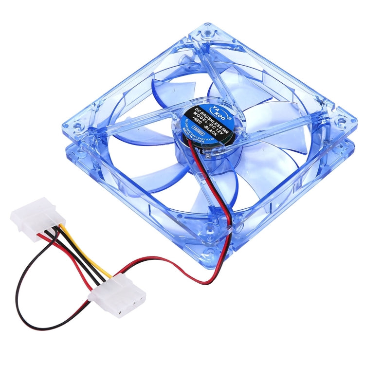 12025 4 Pin DC 12V 0.30A Computer Case Cooler Cooling Fan with LED Light, Size: 120x120x25mm