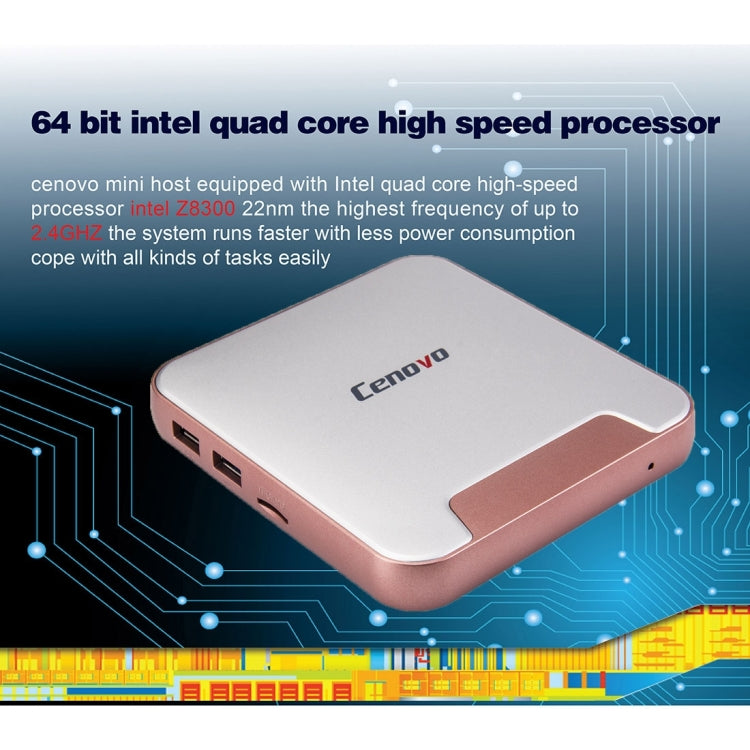 Cenovo MINIPC2 TV Box Windows 10 Mini PC, Intel Cherry Trail Z8300 Quad Core 1.84GHz, RAM: 2GB, ROM: 32GB, Support WiFi / HDMI / Bluetooth / USB(Silver)