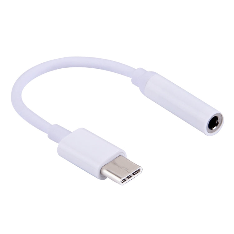 USB-C / Type-C to 3.5mm Audio Adapter, Length: about 10cm(White)