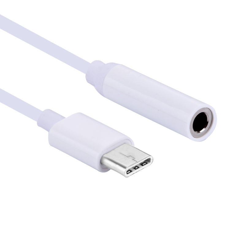 USB-C / Type-C to 3.5mm Audio Adapter, Length: about 10cm(White)