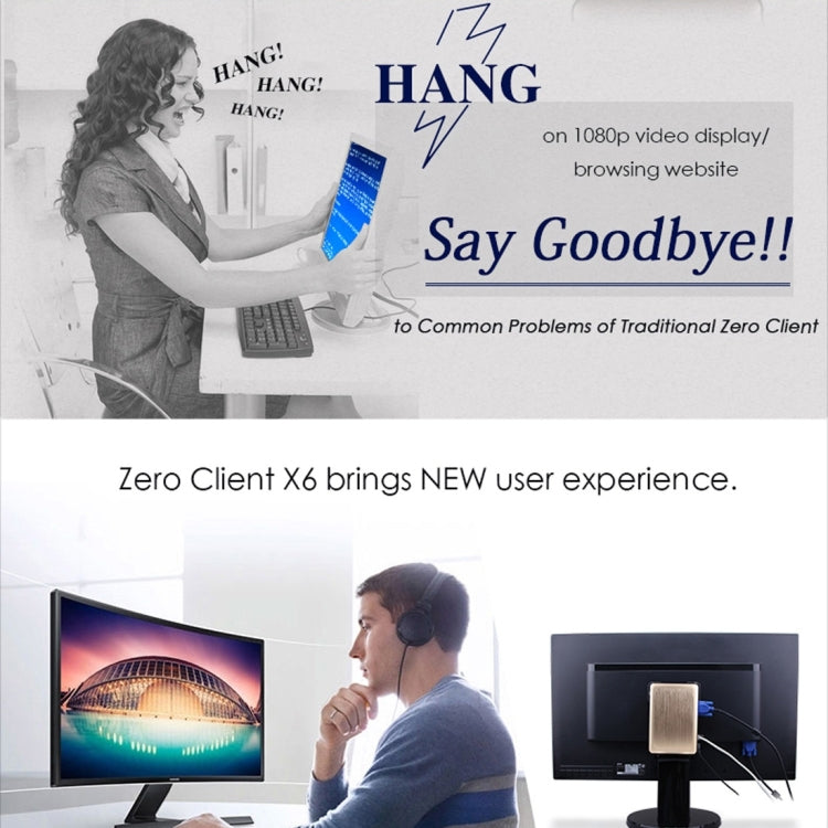 X6 Thin Client Mini PC with Holder, Cortex-A9 Octa-core up to 1.2GHz, 1GB RAM, 8GB ROM, Embedded Linux Kernel, Support Online Video Play up to 1080P HD(Gold)