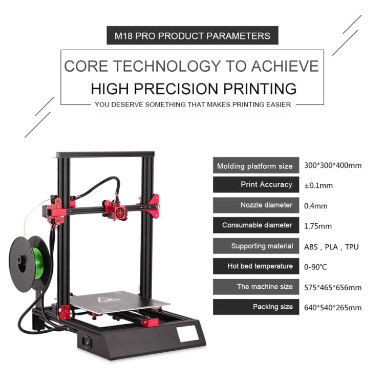 [US Warehouse] M18pro 3.5 inch Touch Screen Desktop 3D Printer