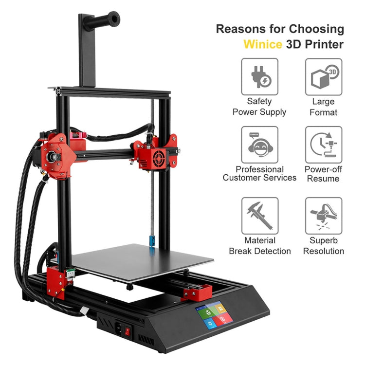 [US Warehouse] M09 3.5 inch Screen Auto-leveling Auto Feeding 3D Printer with Aluminum Heated Bed Tempered Glass Platform