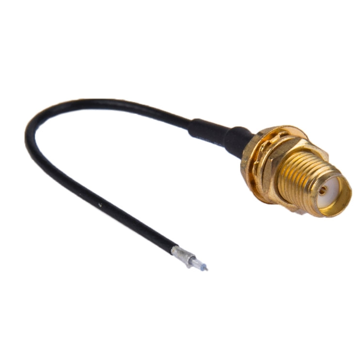 SMA Female Nut Bulkhead Pigtail RF Jumper 1.13mm Cable for PCB Board, Length: 8cm(Black)