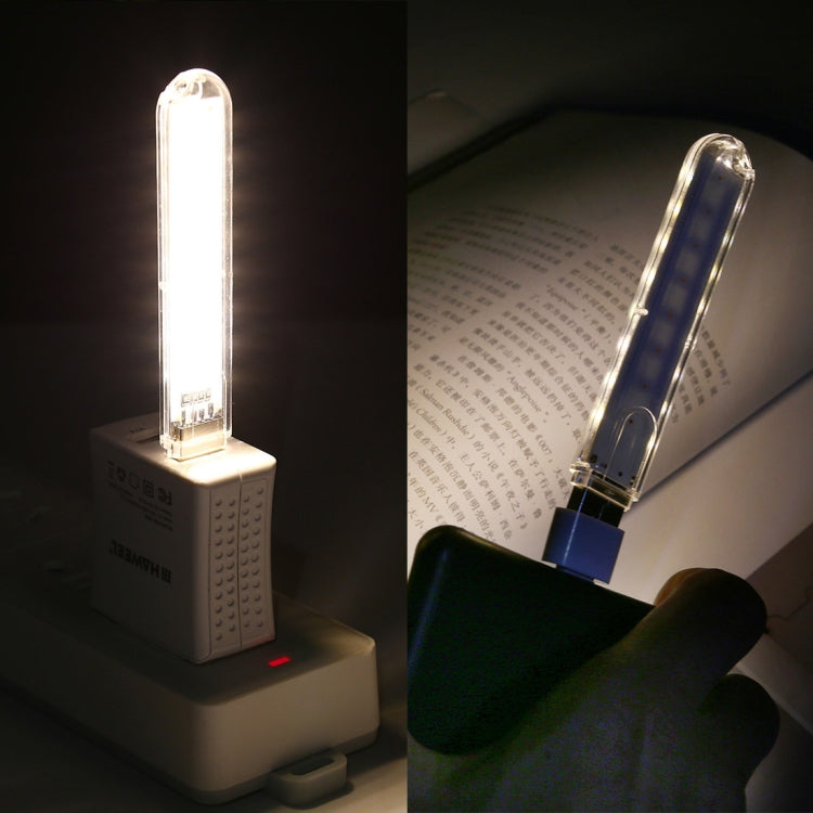8LEDs 5V 200LM USB LED Book Light Portable Night Light, with Type-C Adapter