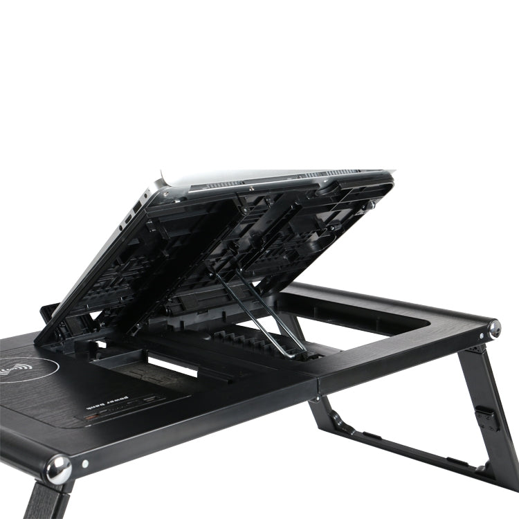 LD99-3 Height Adjustable Foldable Laptop Desk Smart Table with Wireless Charger (Black)